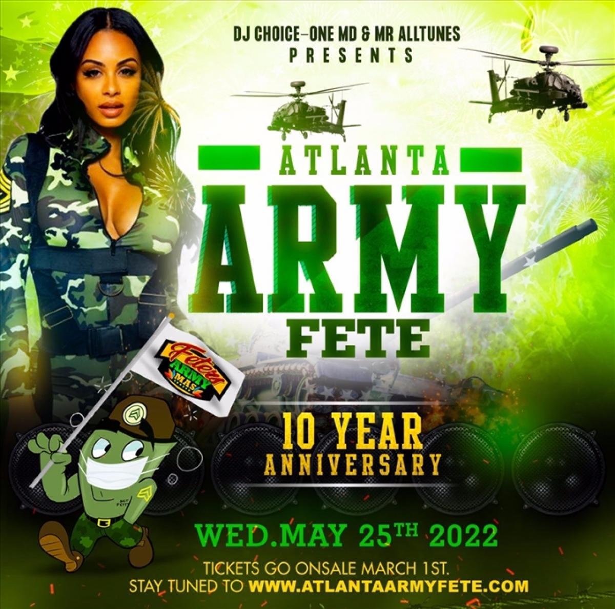 Atlanta Army Fete flyer or graphic.