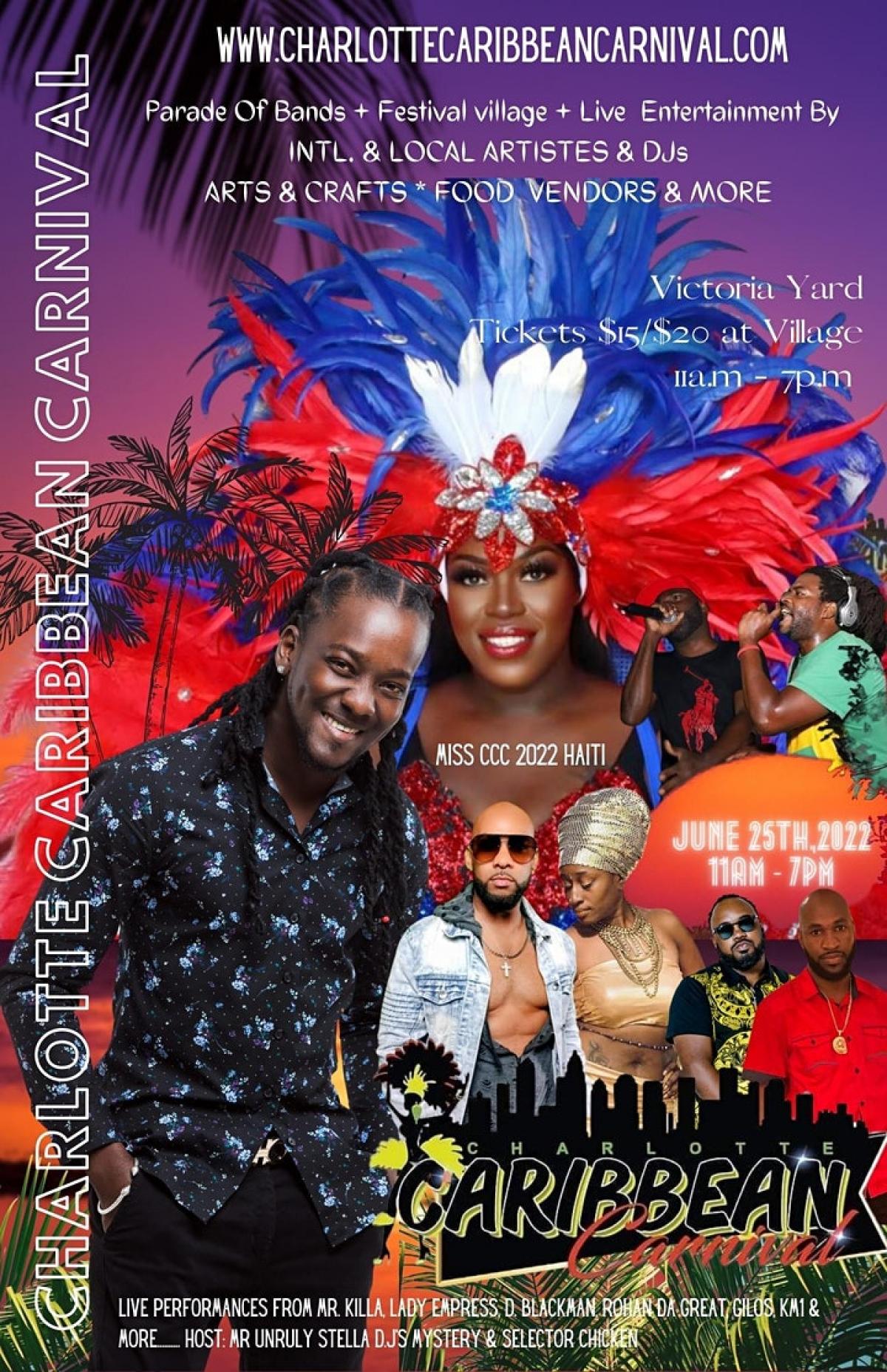 Charlotte Caribbean Carnival Jun 25, 2022 FETE LIST, Soca Events