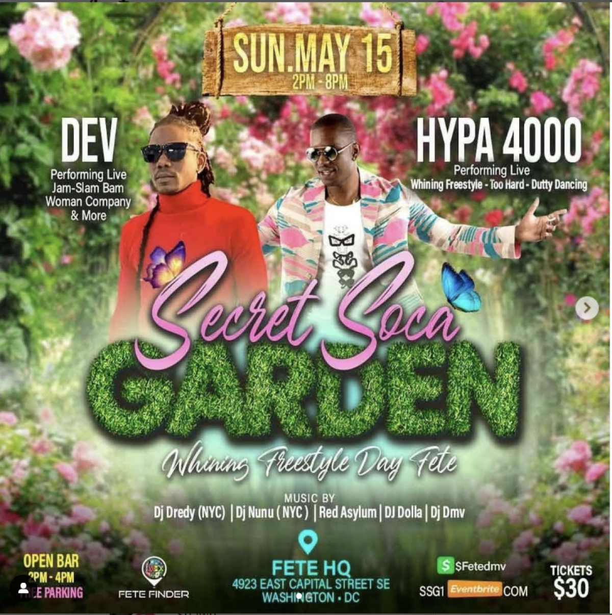 Secret Soca Garden flyer or graphic.