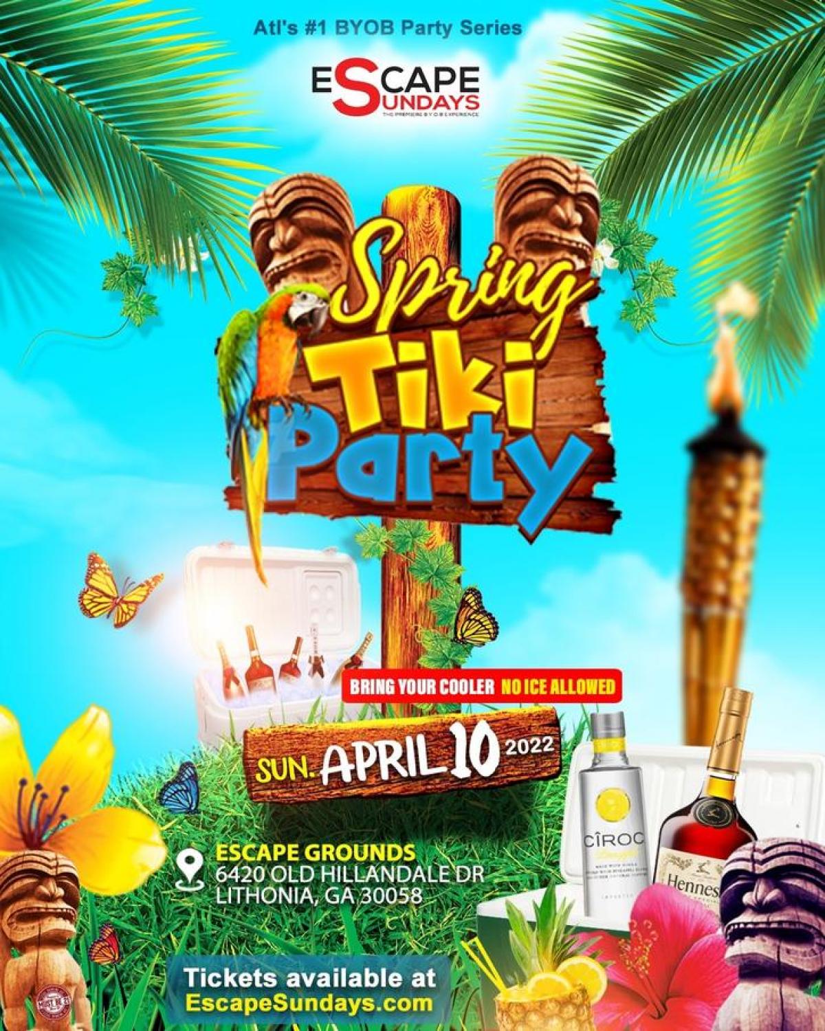 Spring Tiki Party flyer or graphic.