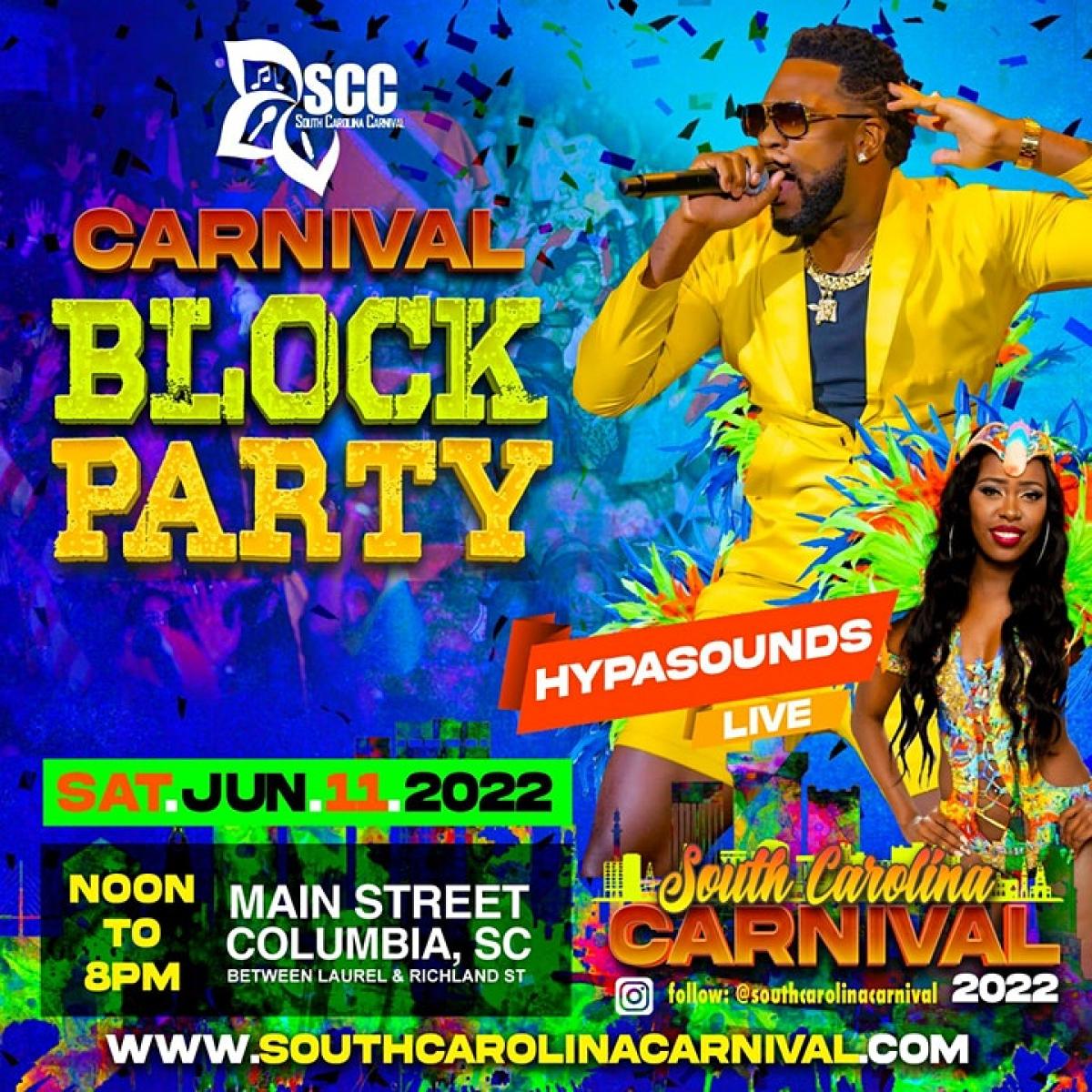 SCC Main Street Caribbean Festival (Block Party) flyer or graphic.