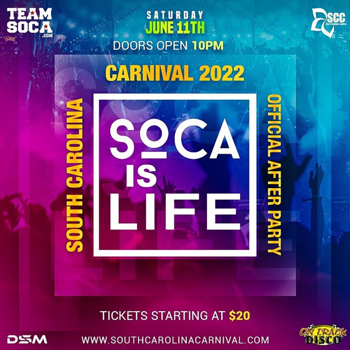 SOCA is LIFE- SCC After Party flyer or graphic.