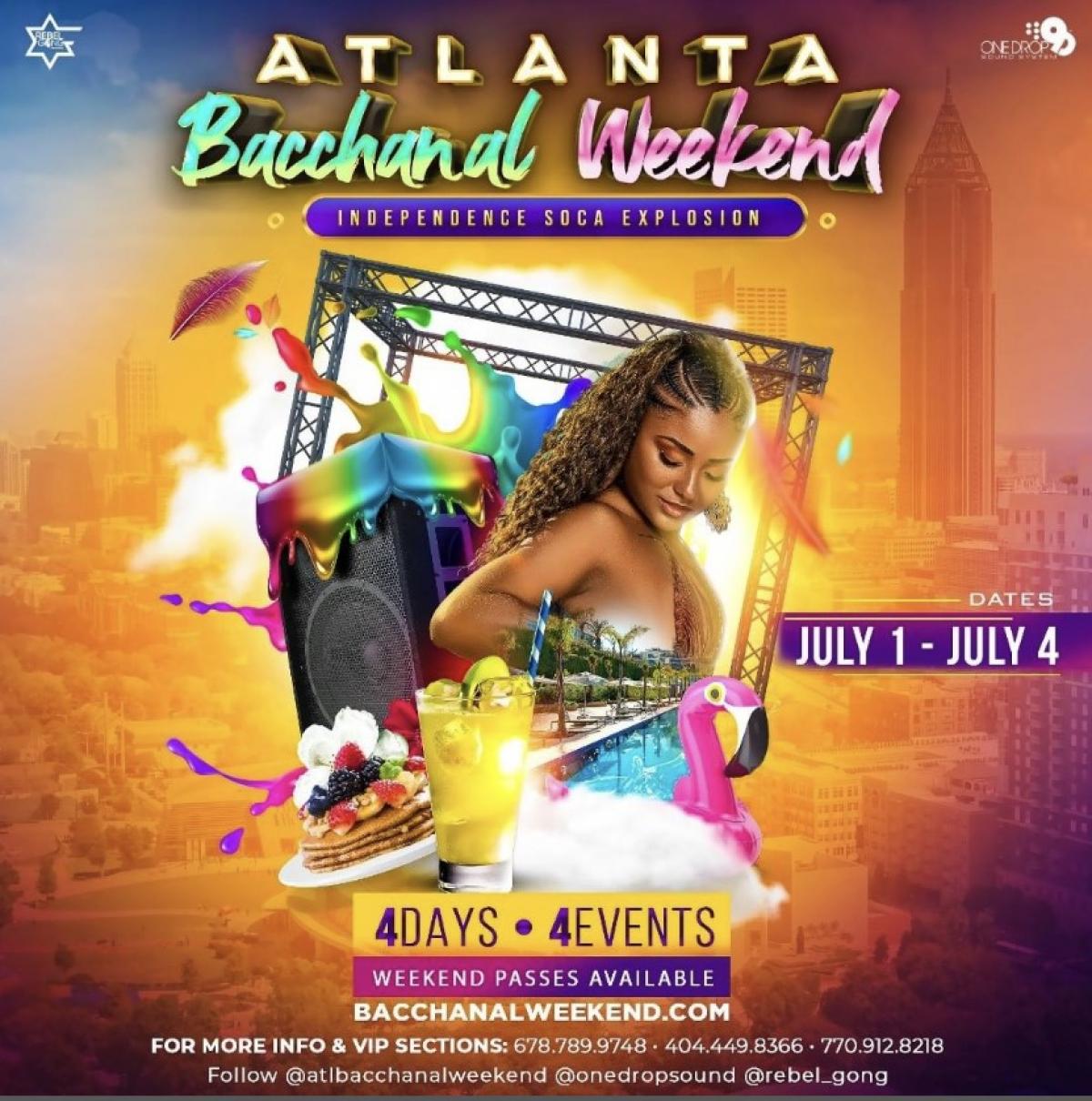 Atlanta Bacchanal Weekend Pass flyer or graphic.