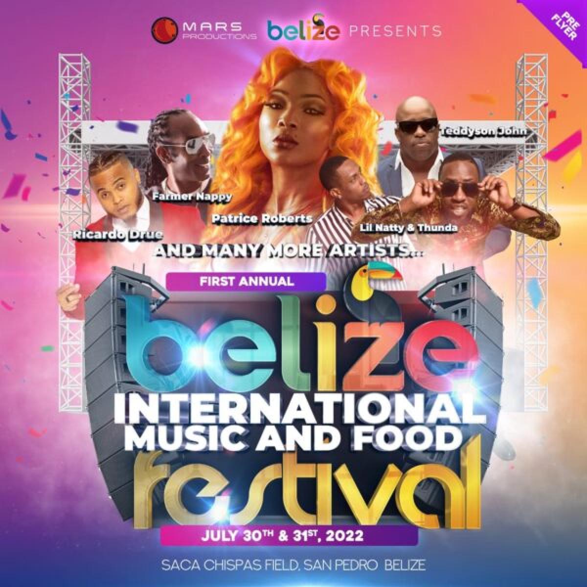 Belize Music & Food Festival flyer or graphic.