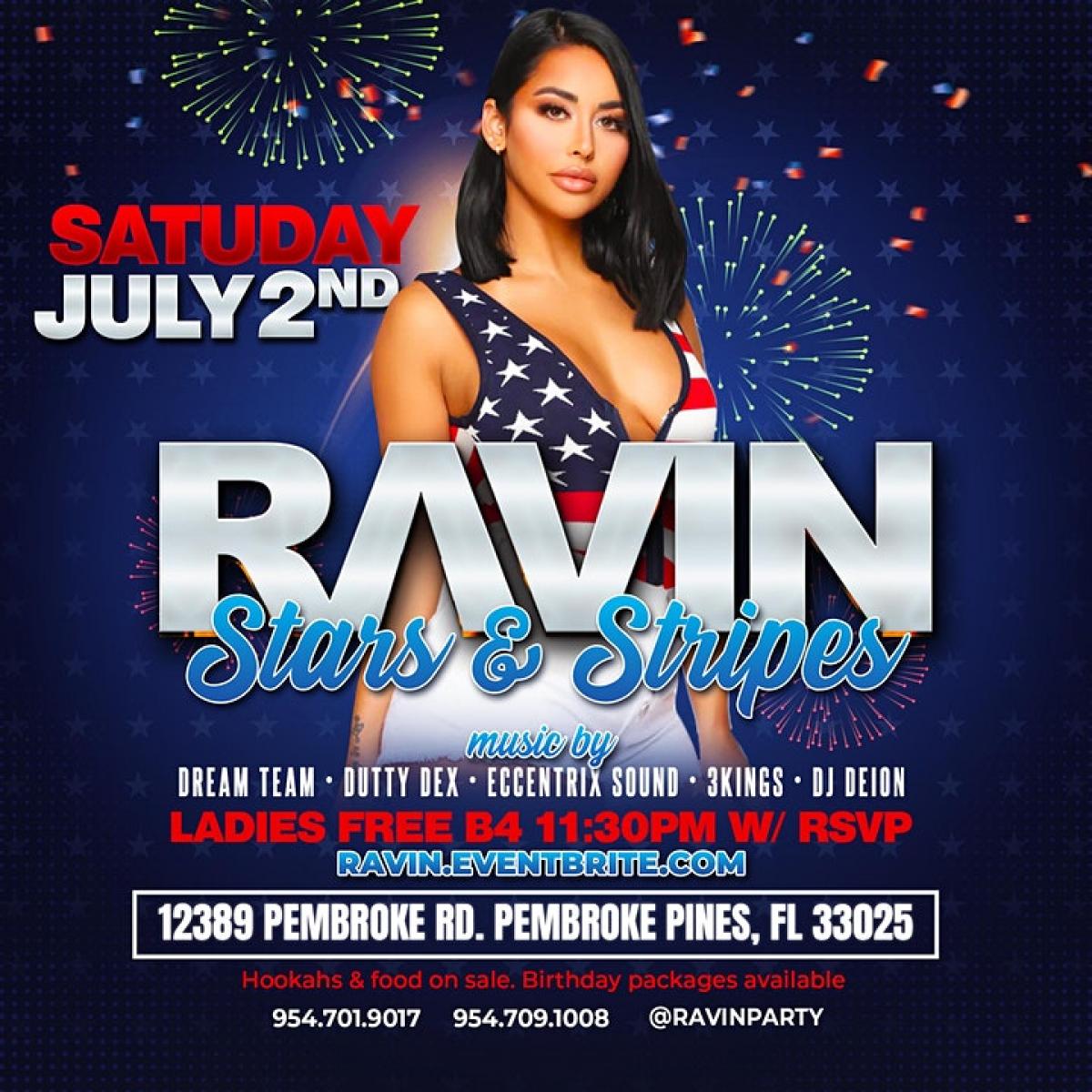 Ravin - Stars & Stripes flyer or graphic.