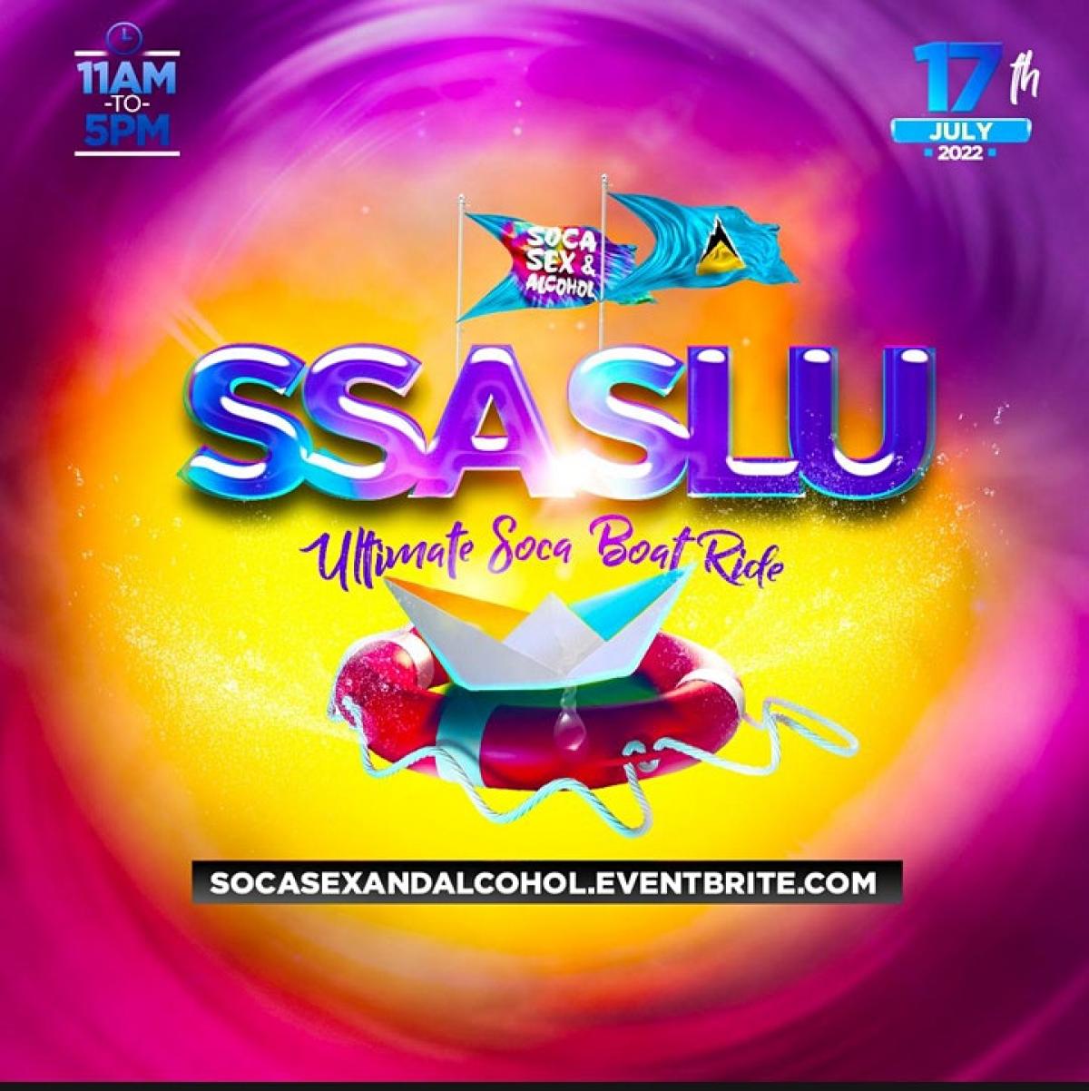 SSASLU: Ultimate Soca Boat Ride flyer or graphic.