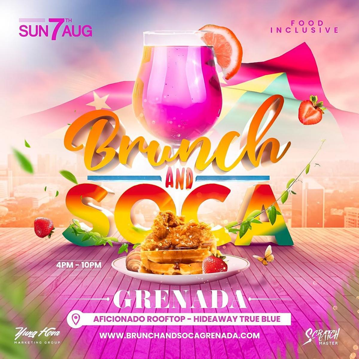 Brunch & Soca: Grenada flyer or graphic.