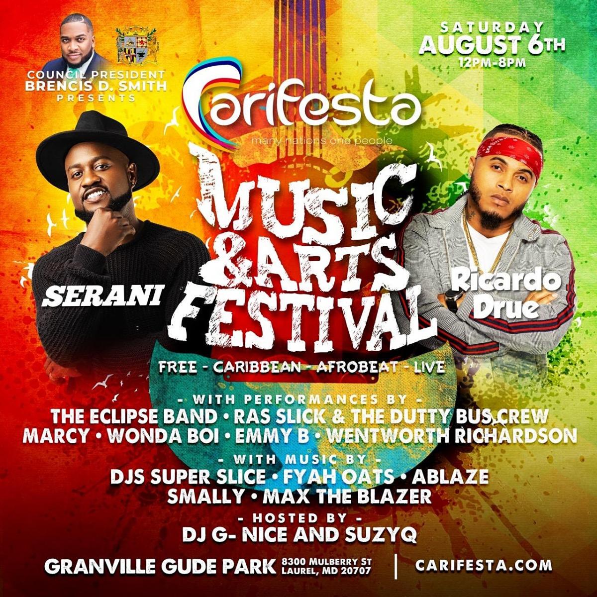 Carifesta Music & Arts Festival flyer or graphic.