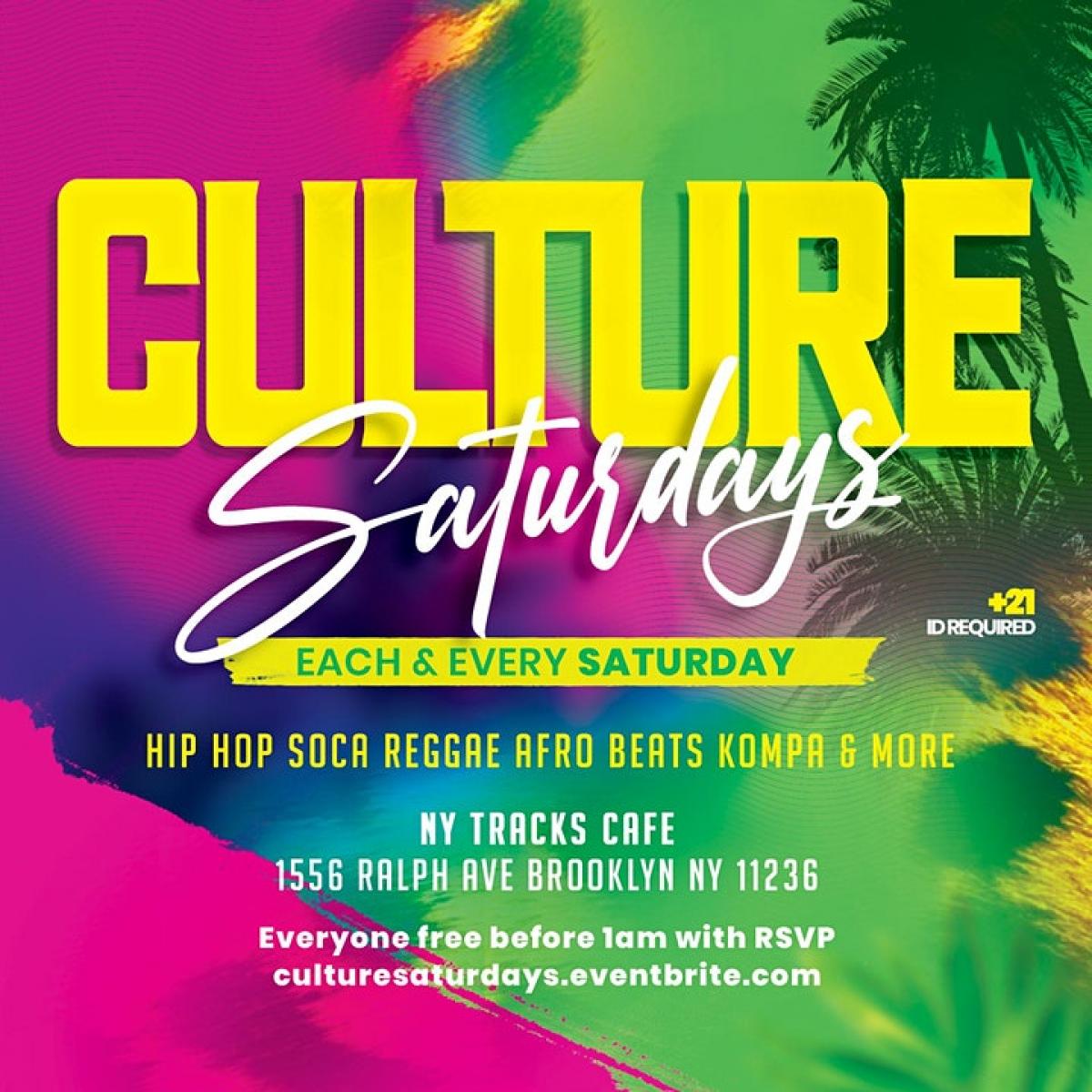 Culture Saturdays flyer or graphic.