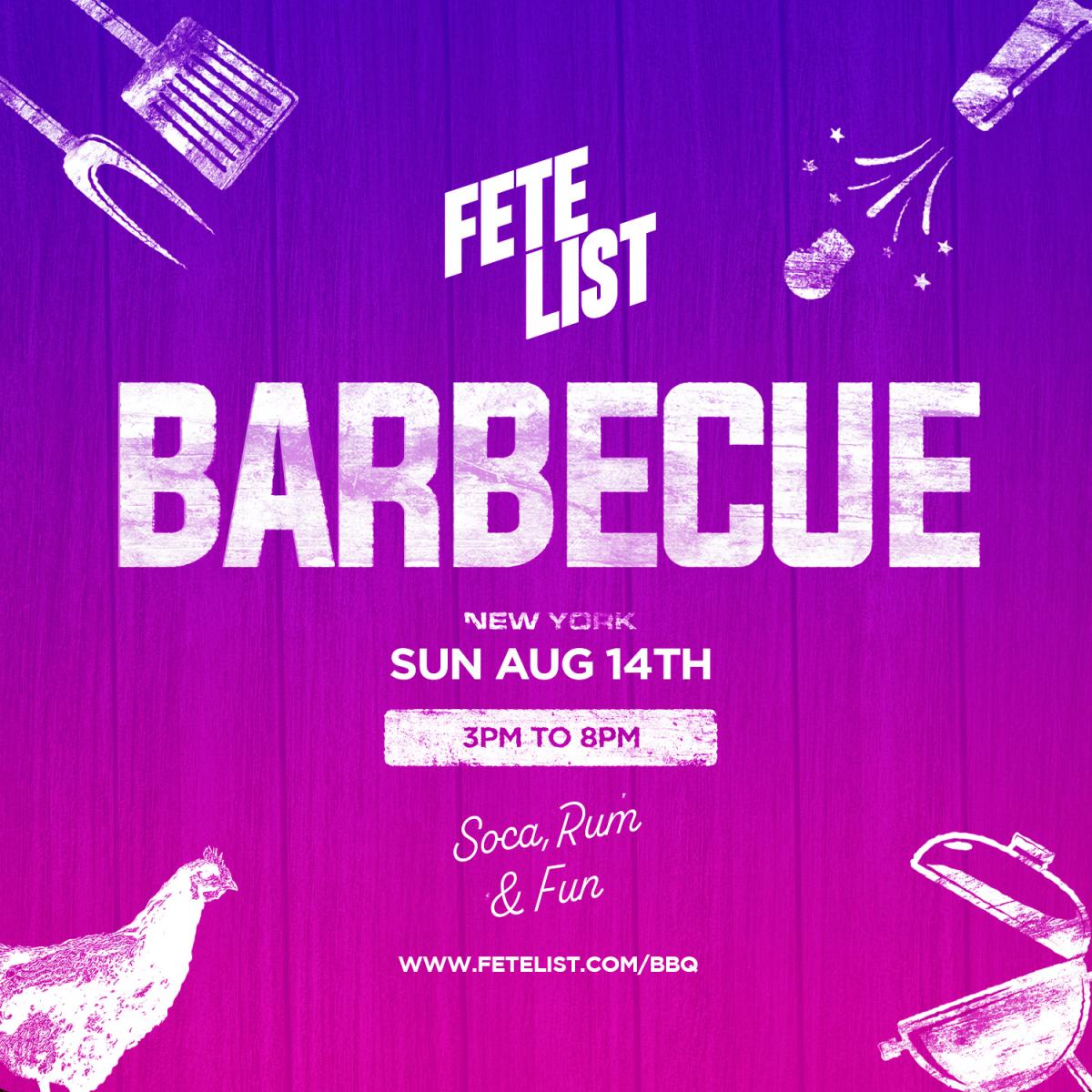 FETE LIST Summer Barbecue flyer or graphic.