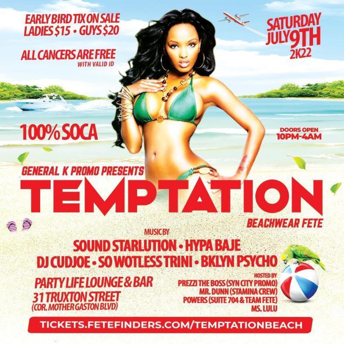 Temptation flyer or graphic.