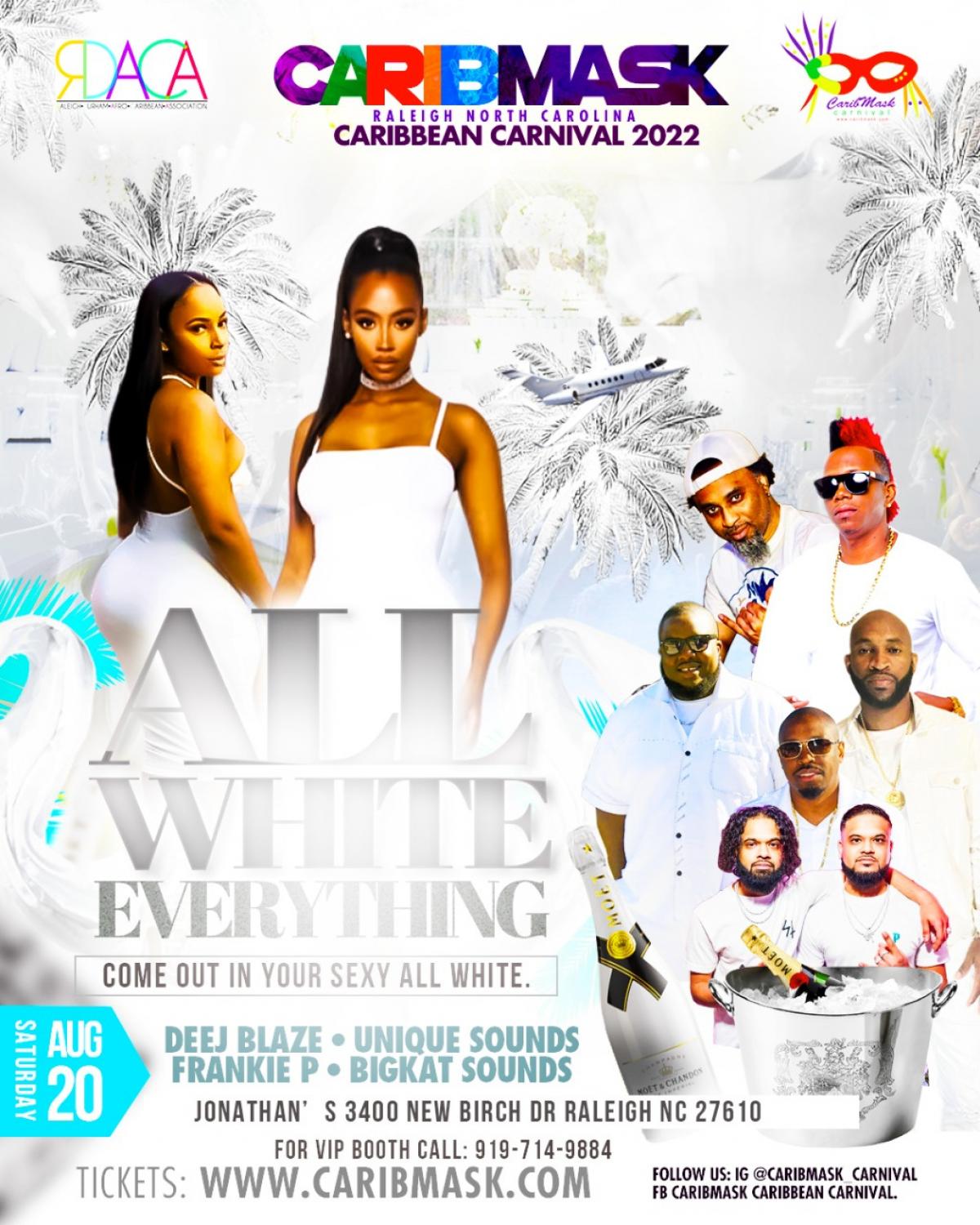 All White Everything flyer or graphic.