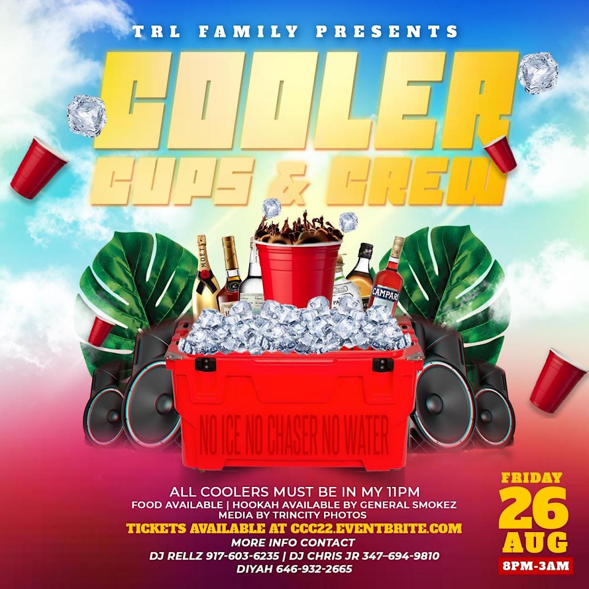 Cooler Cups and Crew flyer or graphic.