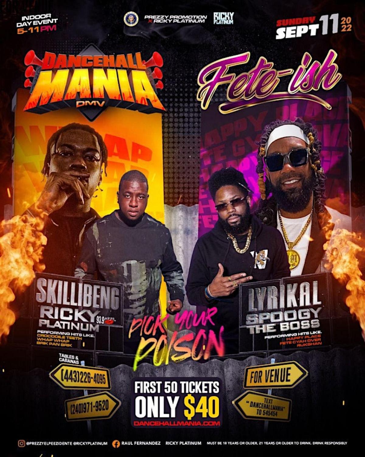 Dancehall Mania x Fete-Ish: Pick Your Poison flyer or graphic.