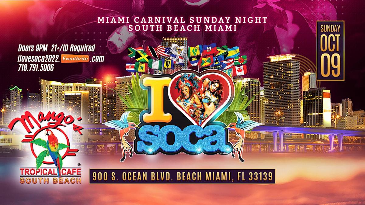 I Love Soca flyer or graphic.