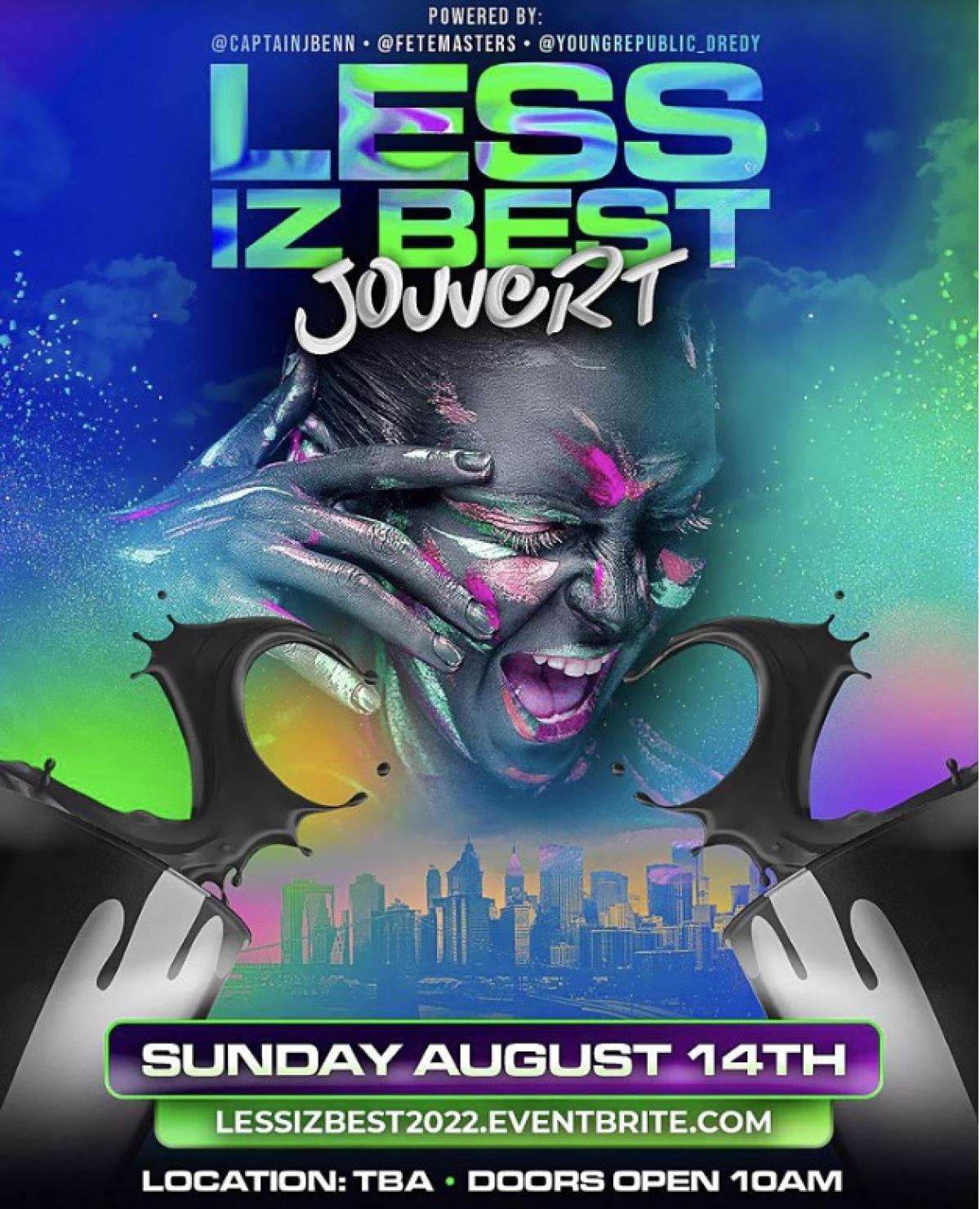 Less Iz Best Jouvert flyer or graphic.