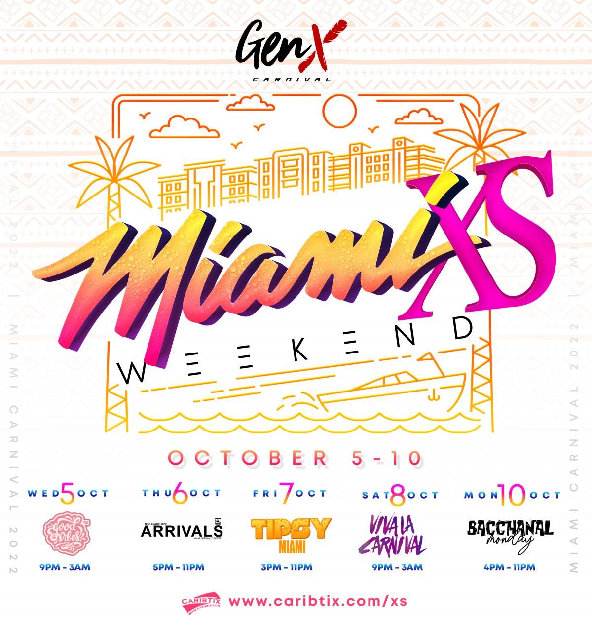 Miami XS Weekend Event Package flyer or graphic.