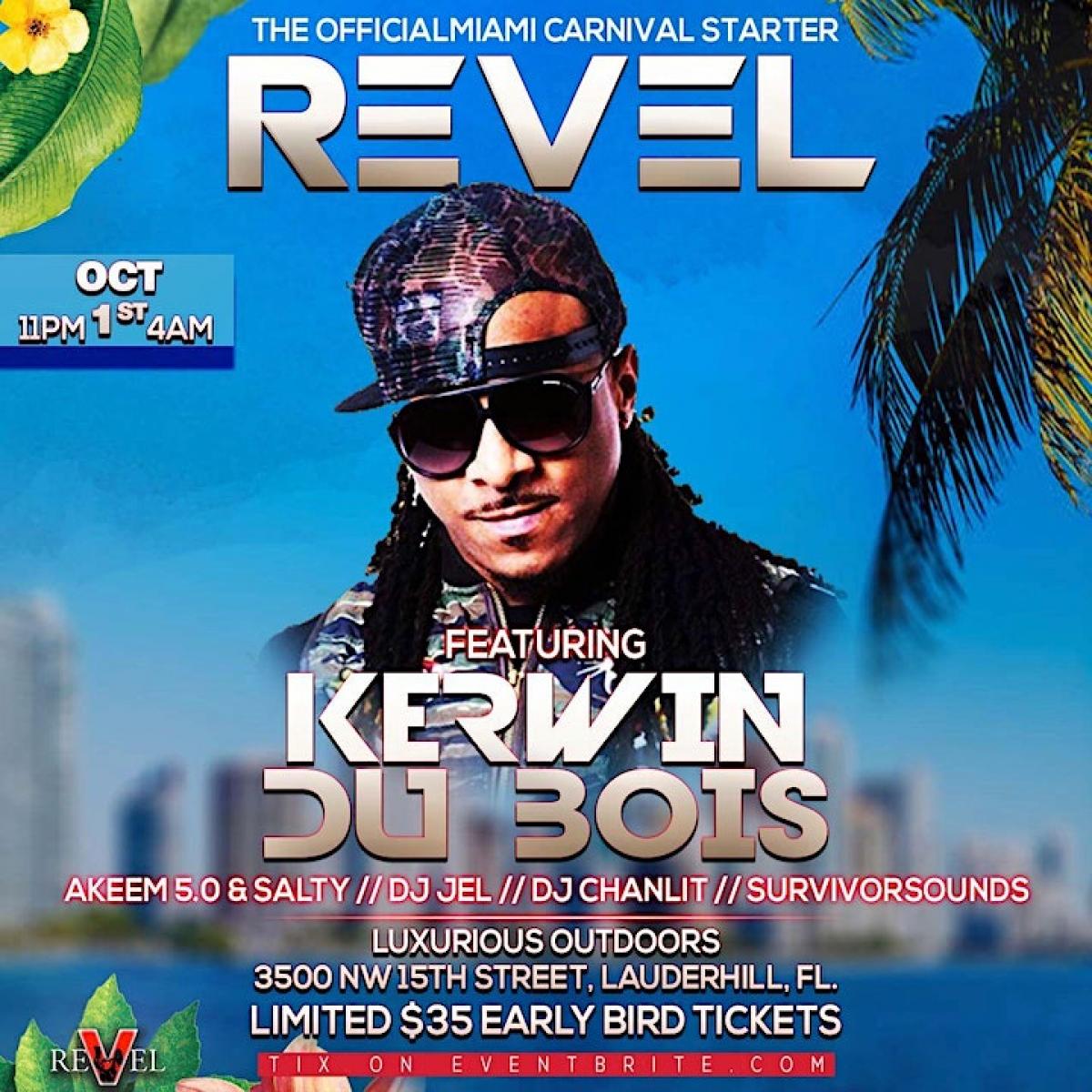 Revel Feat Kerwin Dubois flyer or graphic.