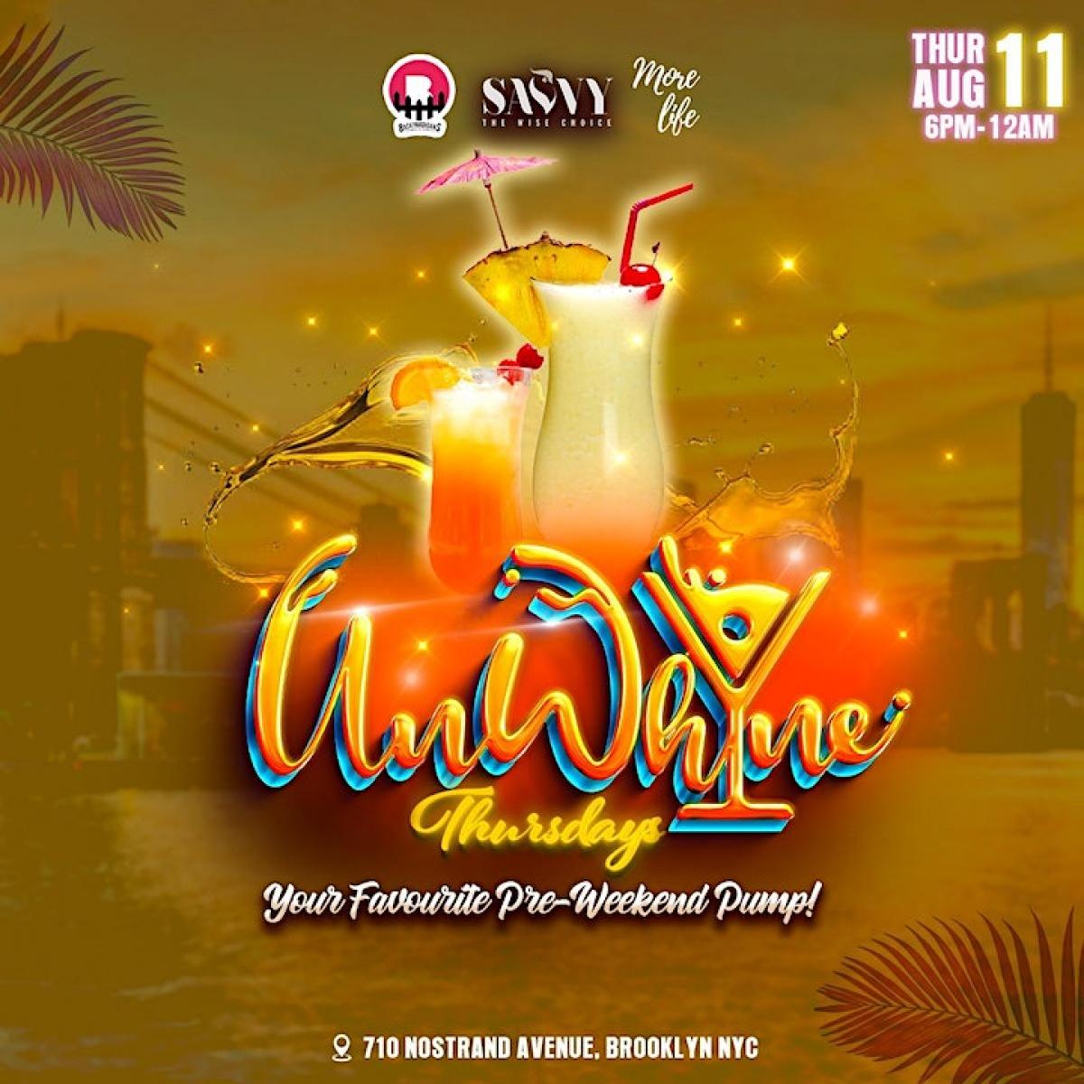 UnWhine Thursdays flyer or graphic.