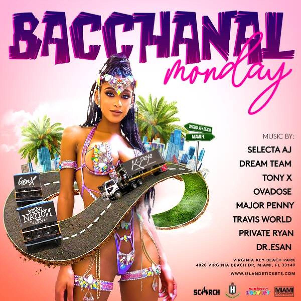 Bacchanal Monday  flyer or graphic.