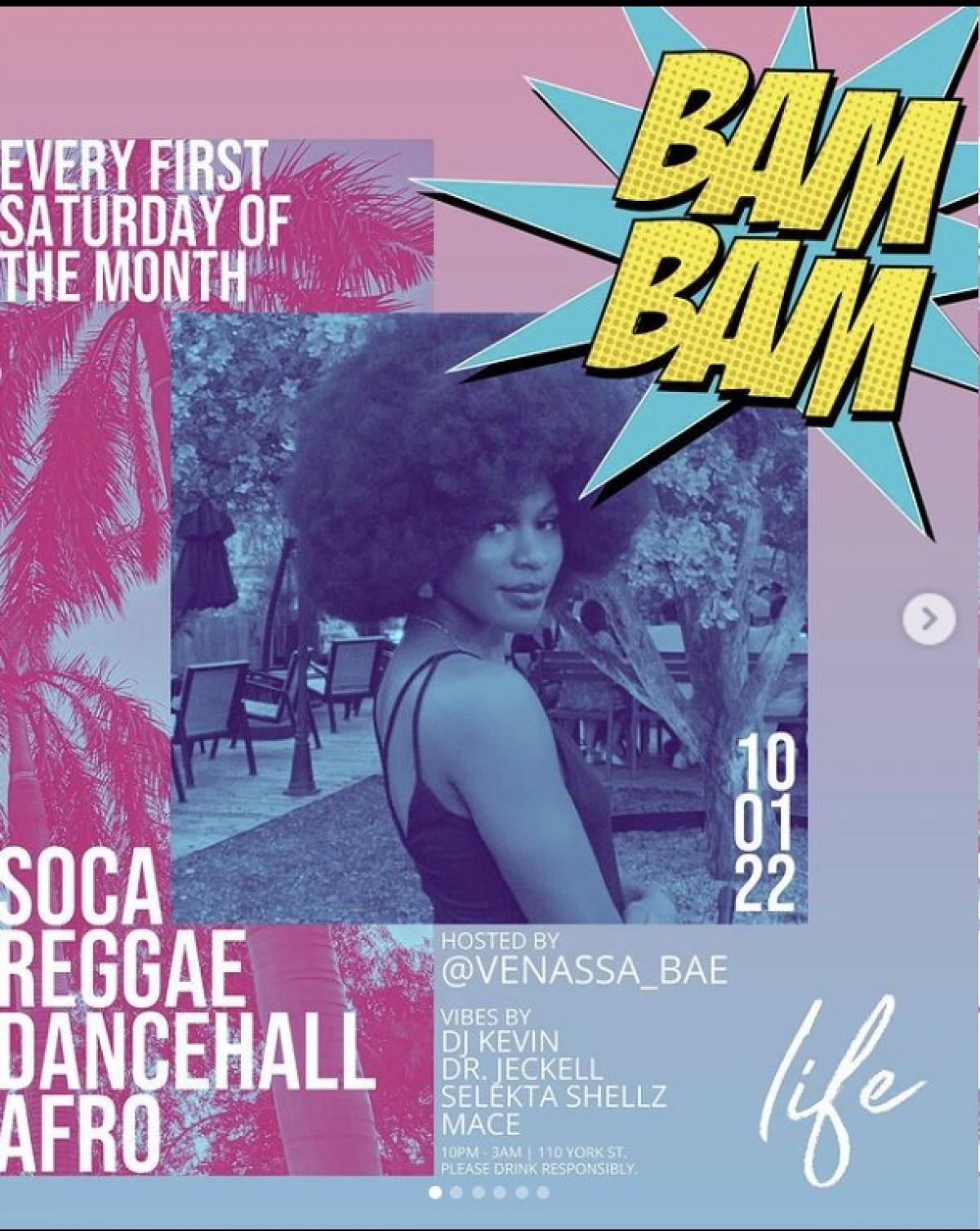 Bam Bam flyer or graphic.