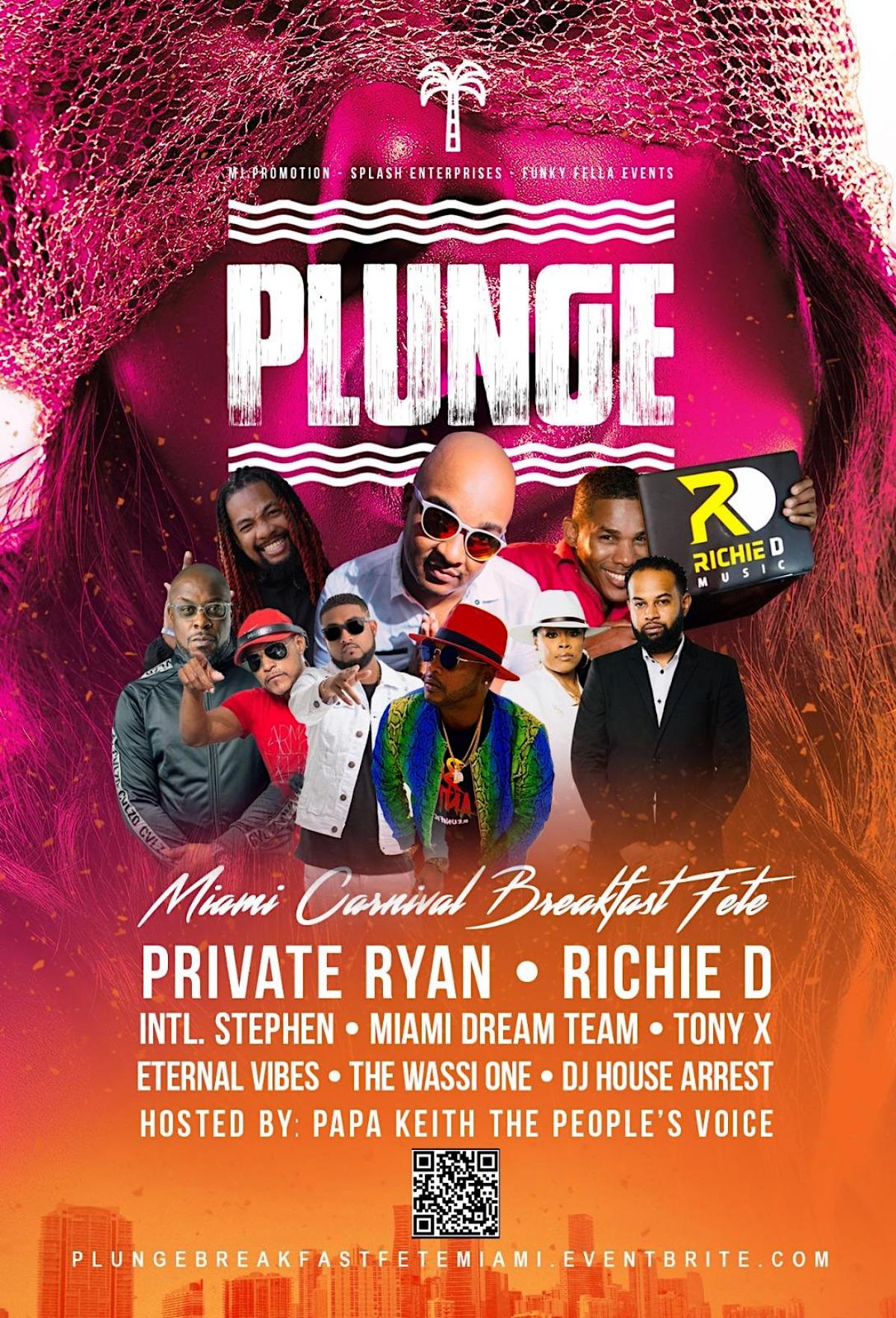 Plunge Breakfast Fete flyer or graphic.