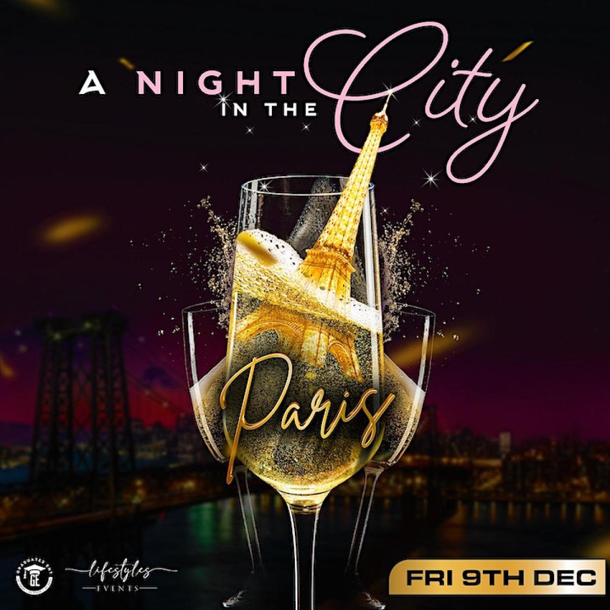 A Night In The City  flyer or graphic.