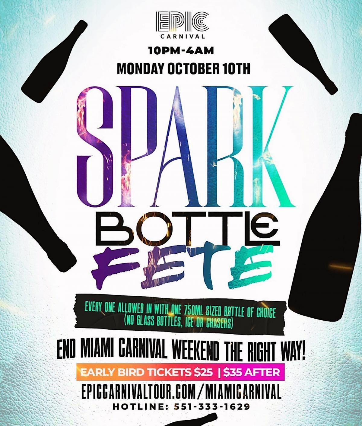 "Spark" Bottle Fete flyer or graphic.