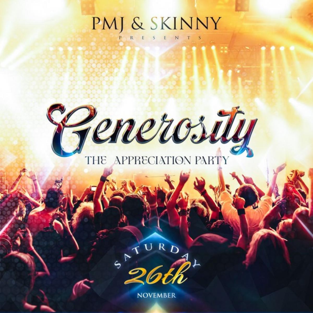 Generosity: The Appreciation Party flyer or graphic.