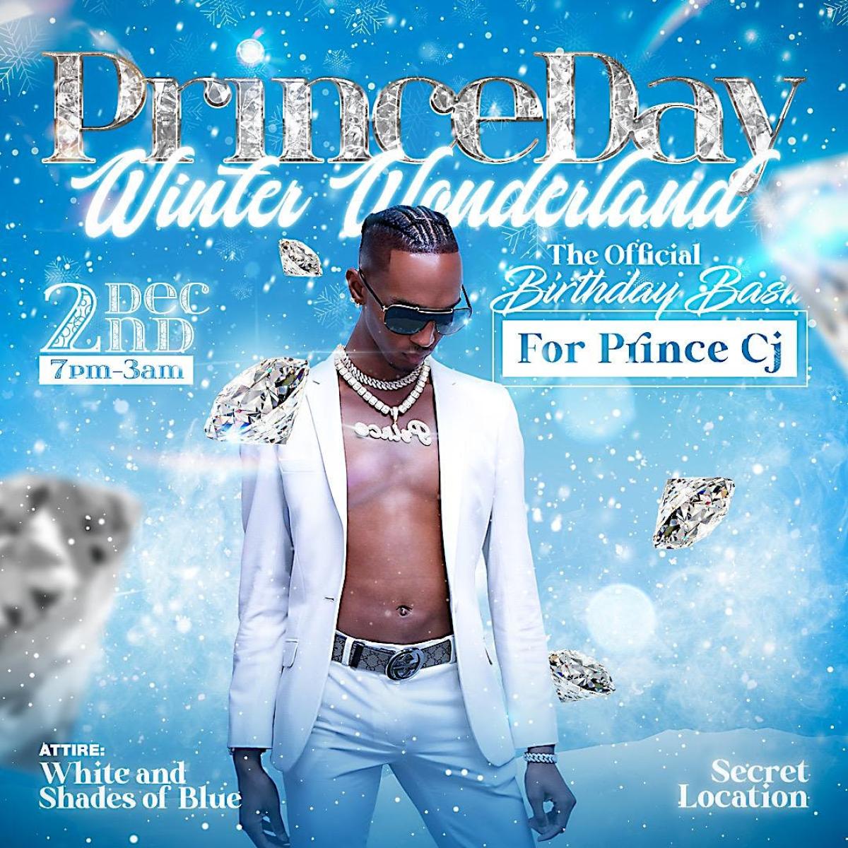 Prince Day Winter Wonderland flyer or graphic.