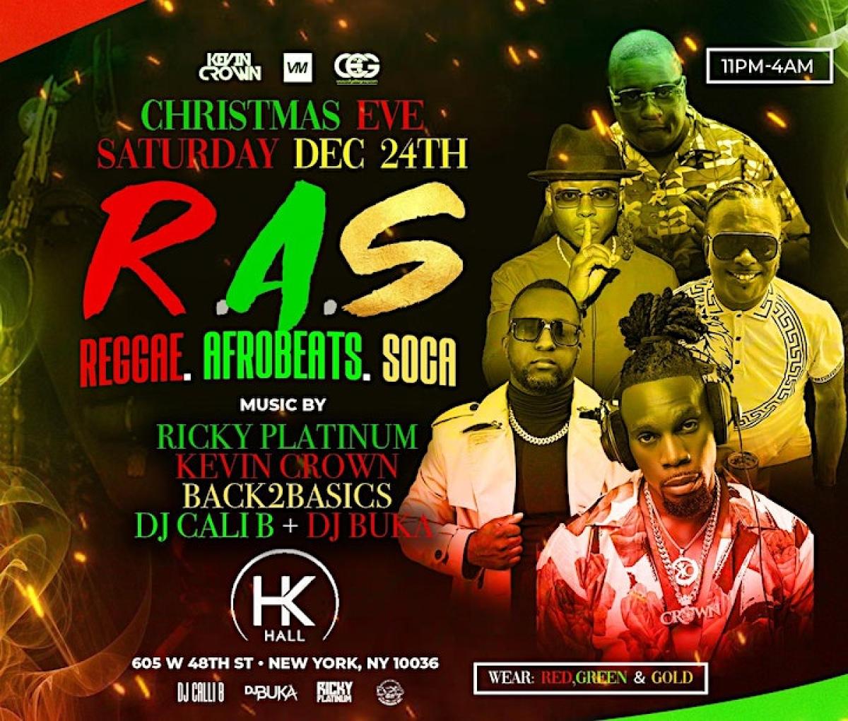 R.A.S - Reggae . AfroBeat . Soca  flyer or graphic.