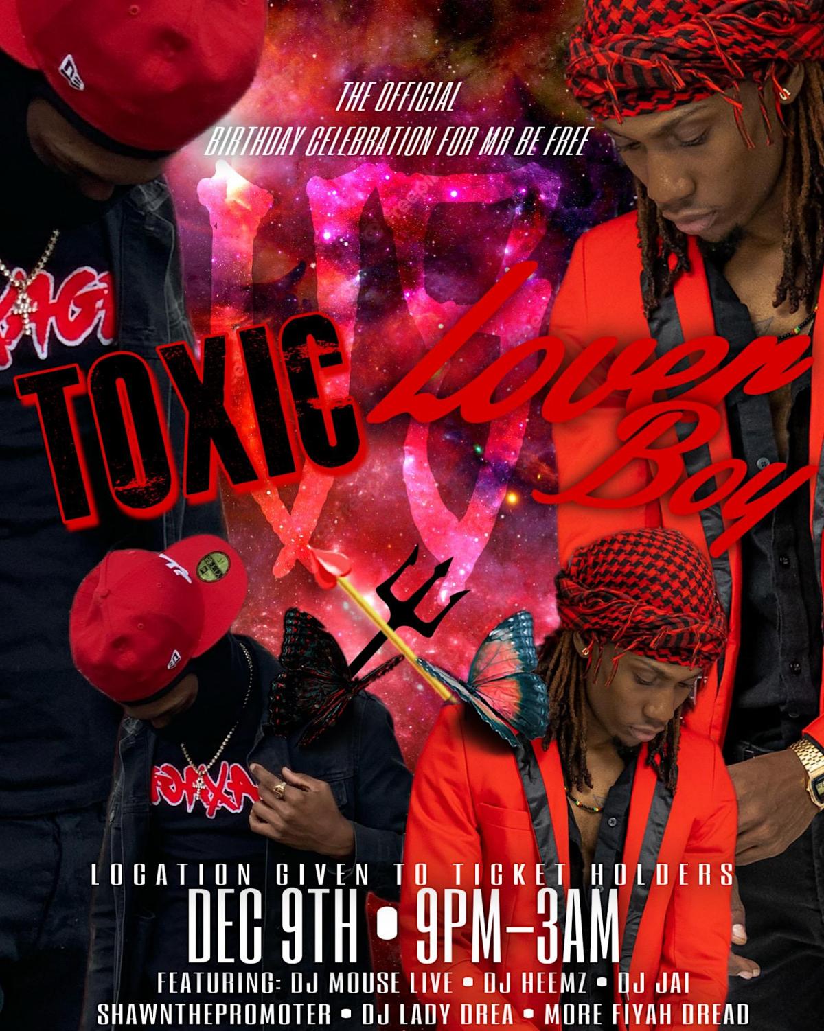 Toxic Vs Loverboy: Sagittarius Affair flyer or graphic.