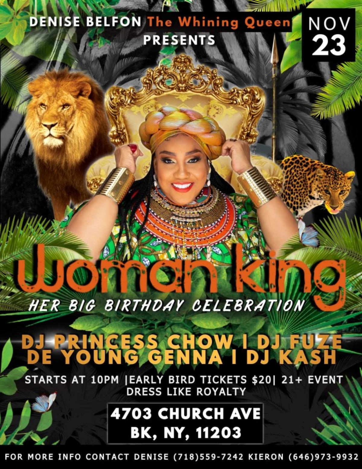 Woman King flyer or graphic.