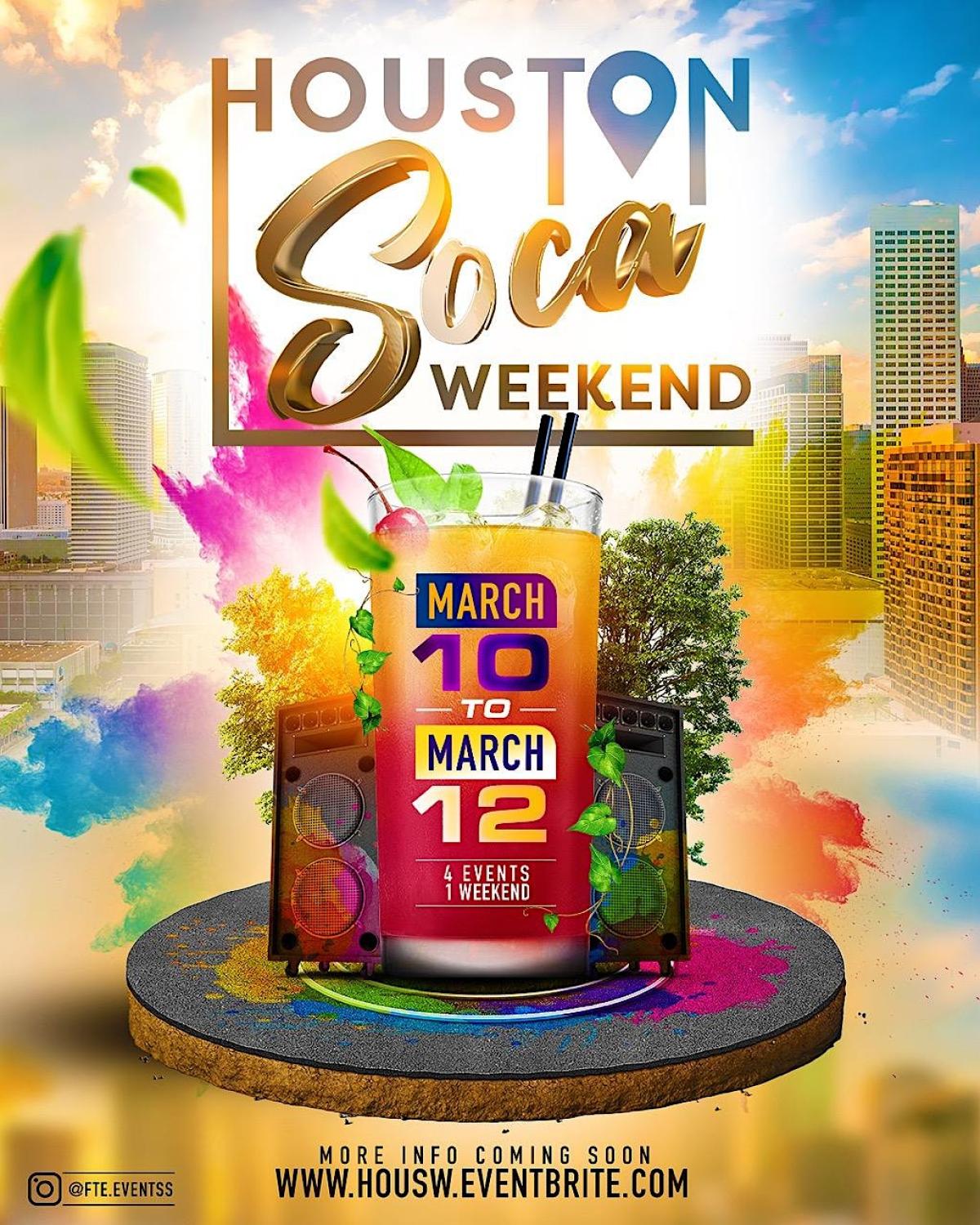 Houston Soca Weekend flyer or graphic.