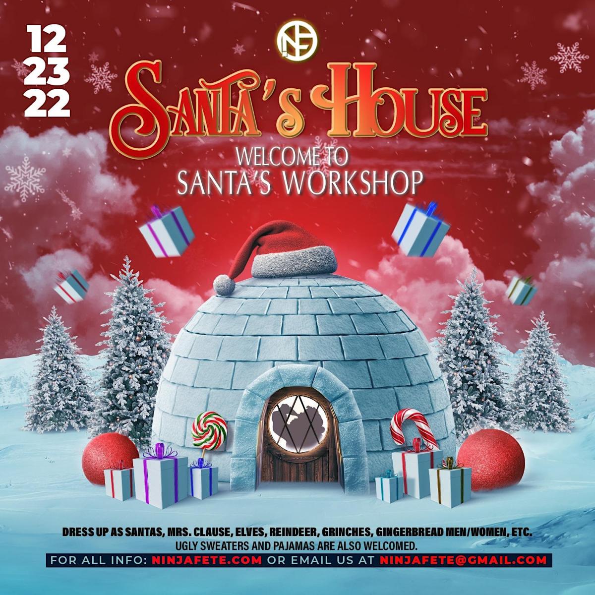 Santas House flyer or graphic.