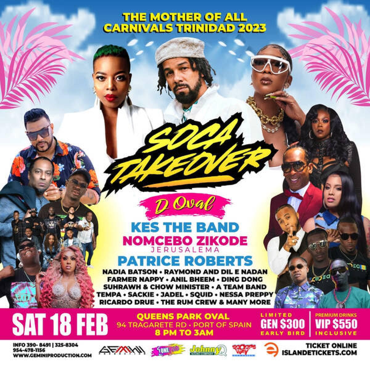 Soca Takeover flyer or graphic.