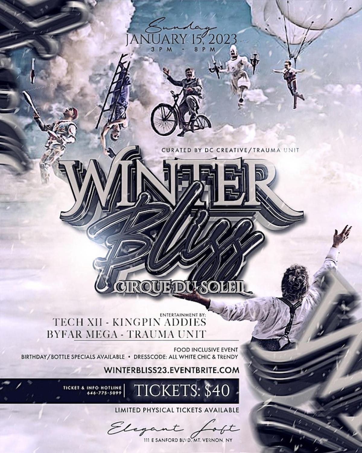 Winter Bliss flyer or graphic.