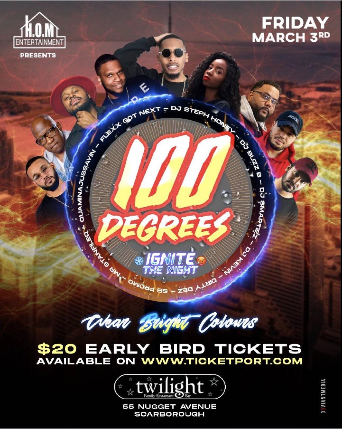 100 Degrees - The Bright Colour Edition flyer or graphic.