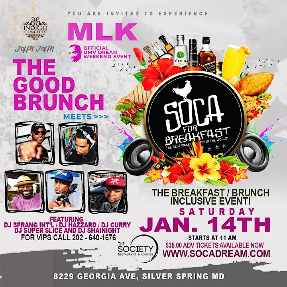 Soca For Breakfast flyer or graphic.