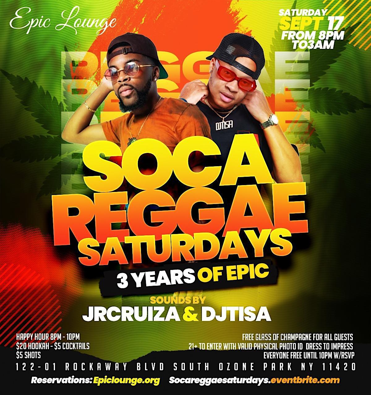 Soca Reggae Saturday's - Jan 14, 2023 | FETE LIST, Soca Events