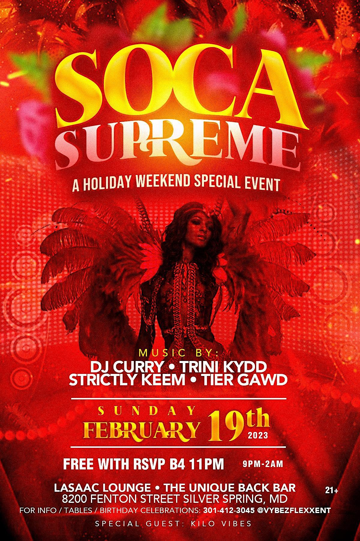 Soca Supreme flyer or graphic.