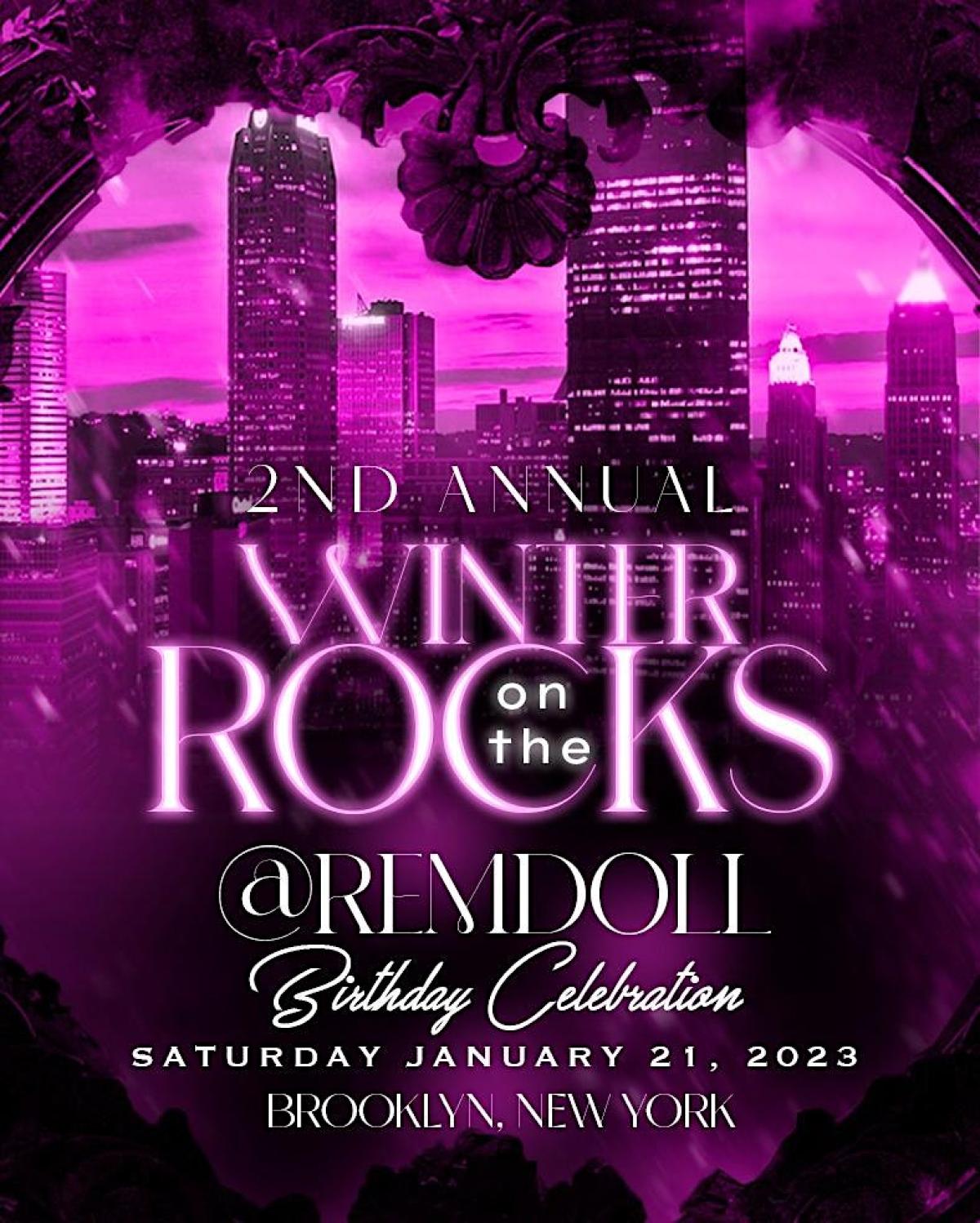 Winter On The Rocks flyer or graphic.