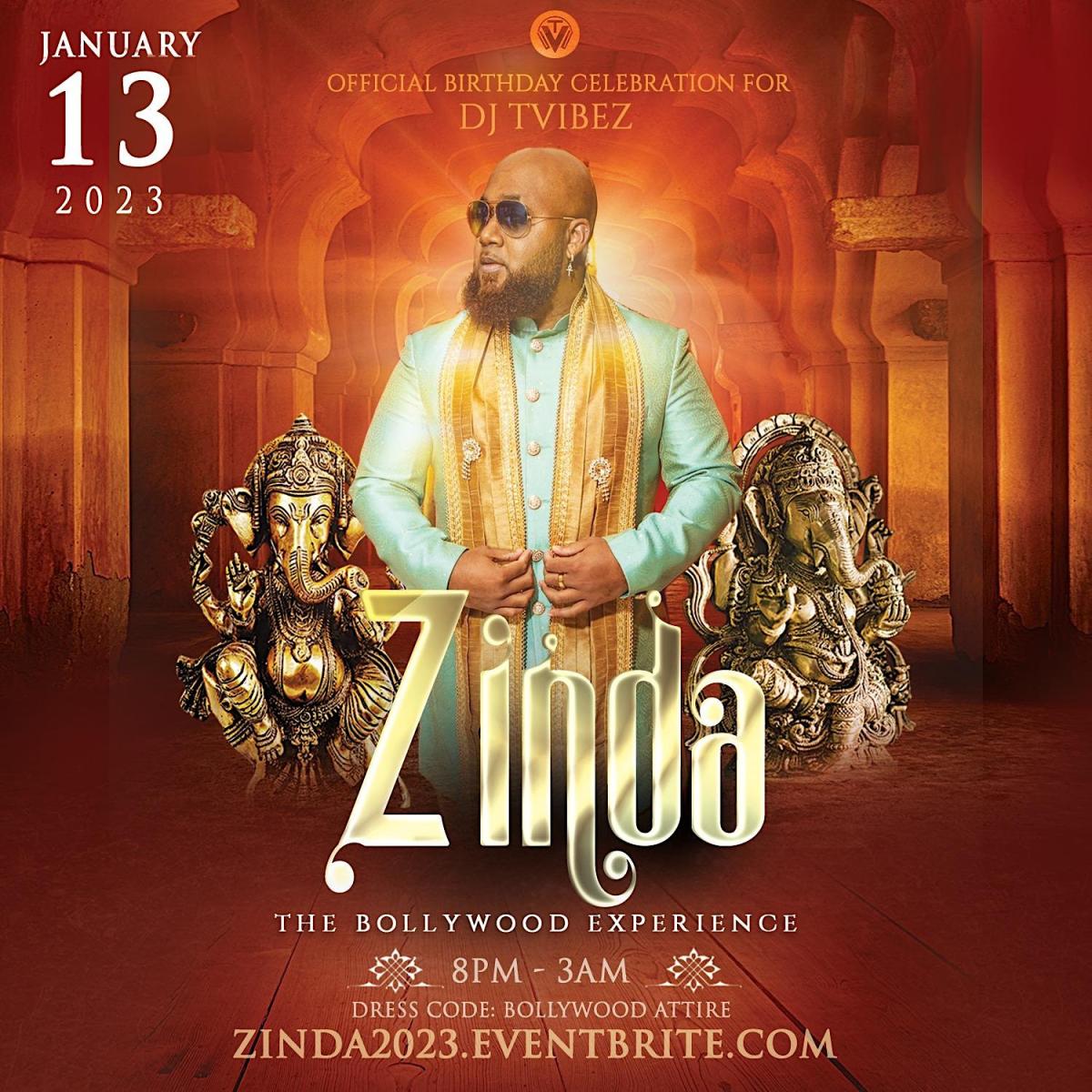 Zinda: The Bollywood Experience flyer or graphic.