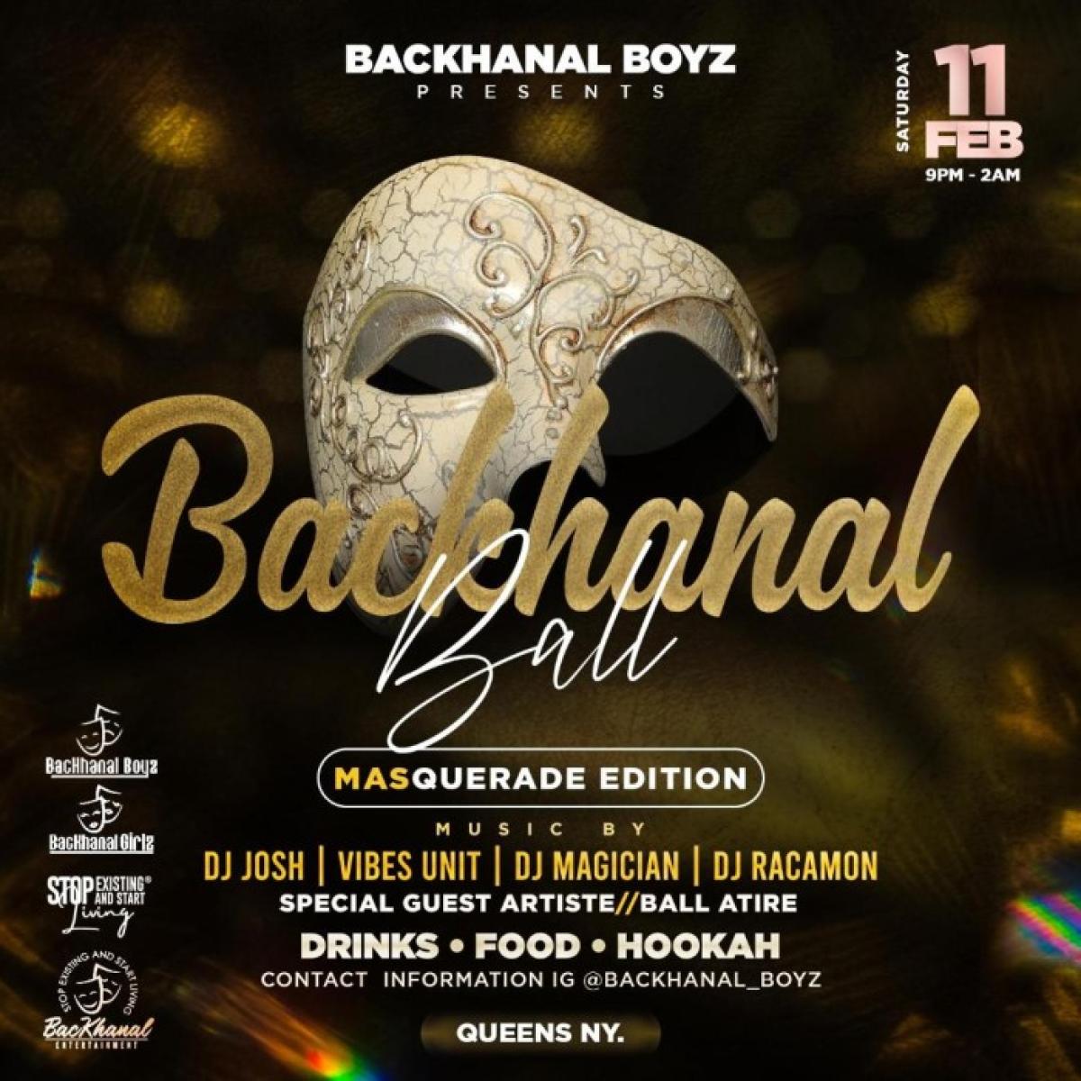 Backhanal Ball- The Masquerade Edition flyer or graphic.