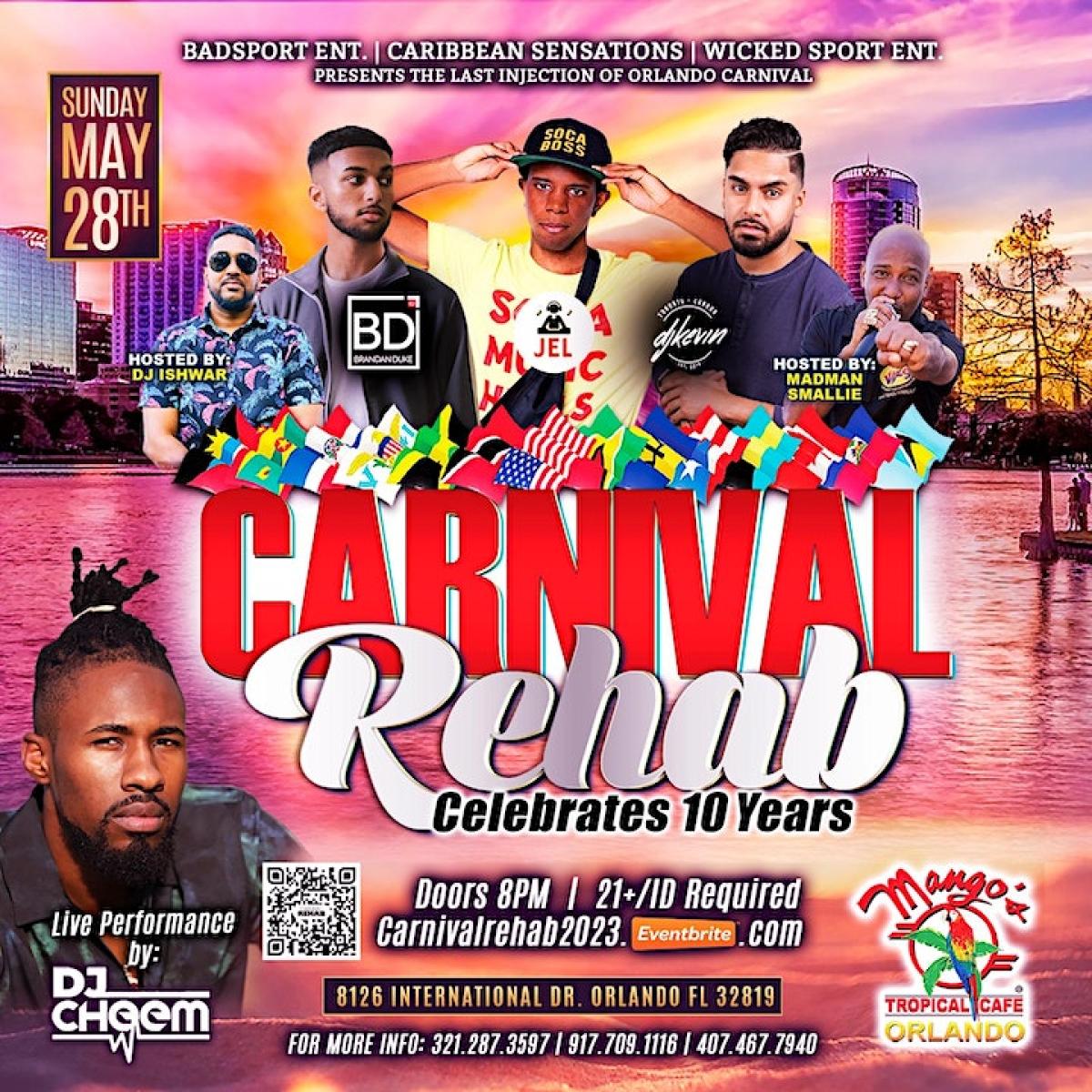 Carnival Rehab  flyer or graphic.