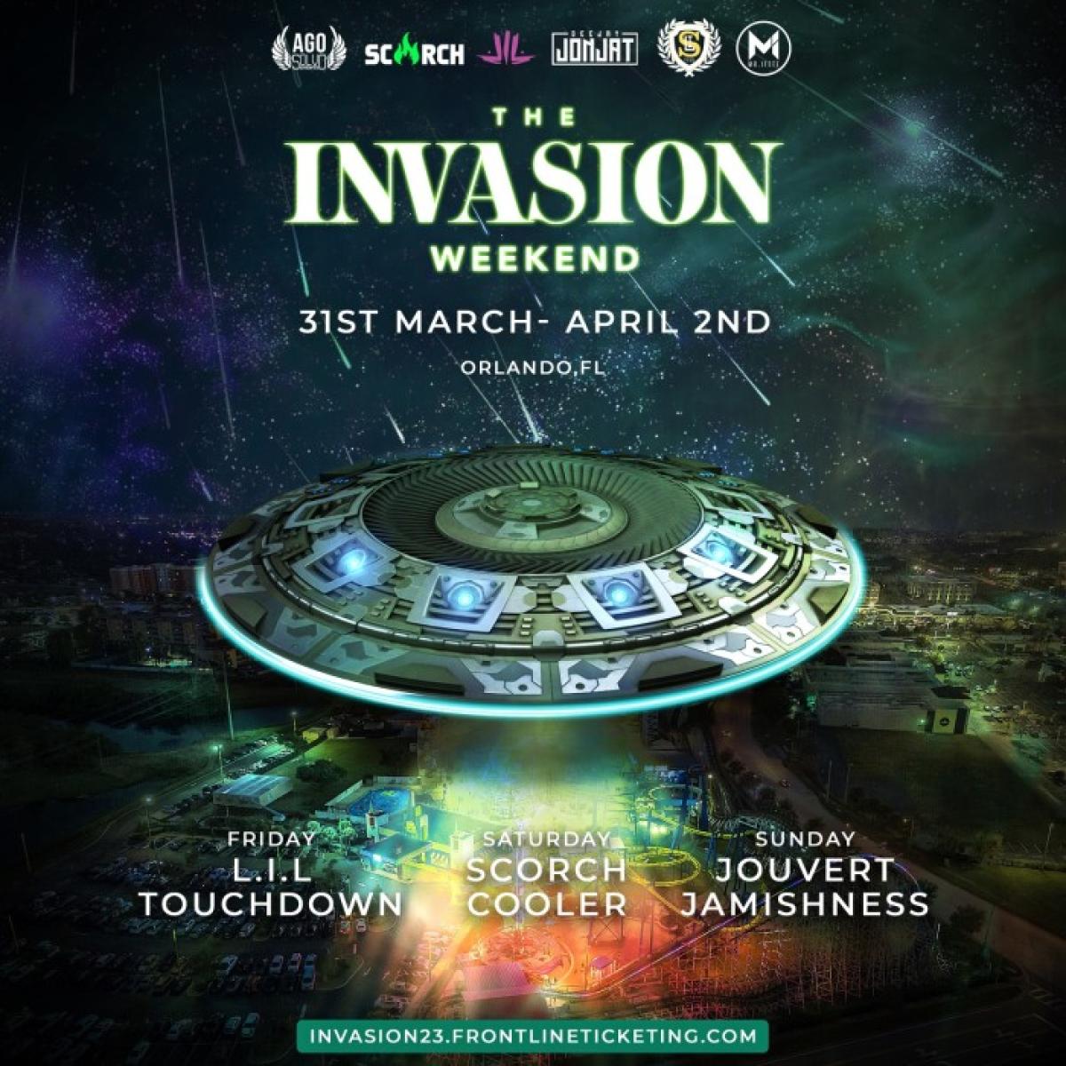 Invasion Weekend flyer or graphic.