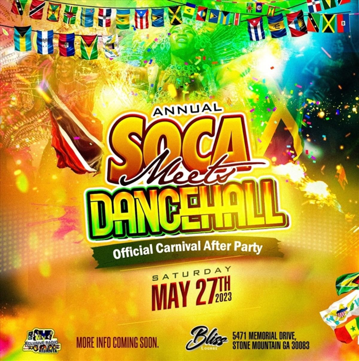 Soca Meets Dancehall flyer or graphic.