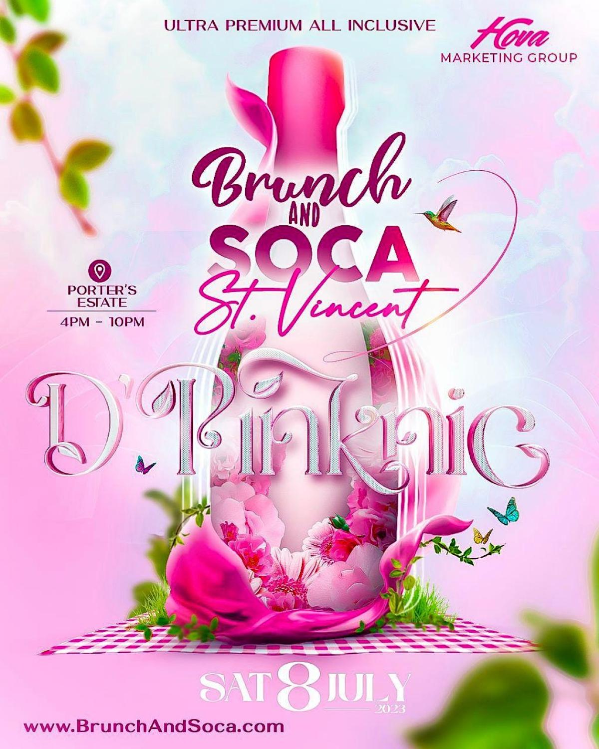 Brunch And Soca: D' Pinknic flyer or graphic.