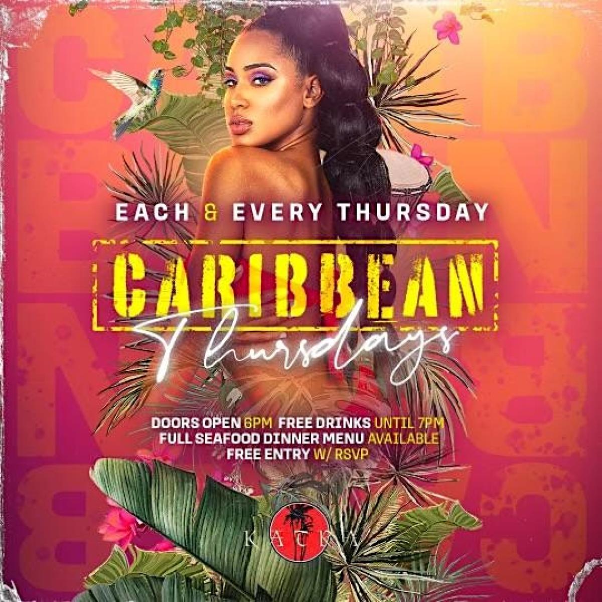 Caribbean Thursdays   flyer or graphic.