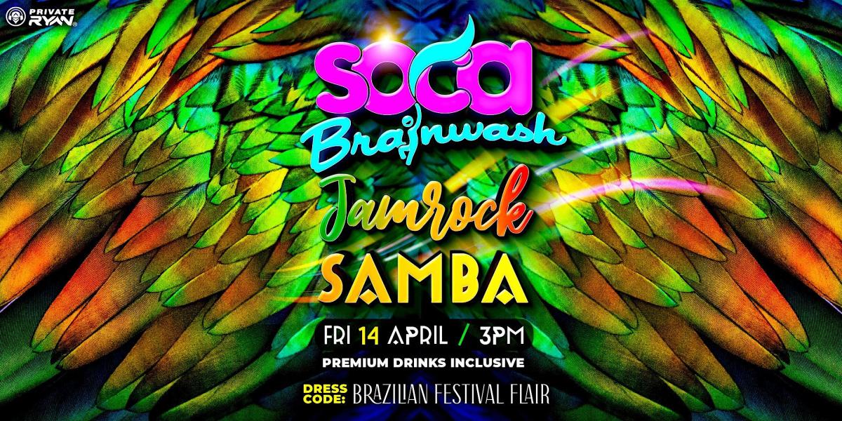 Soca Brainwash: Samba flyer or graphic.